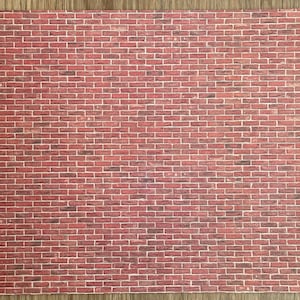 Embossed Dollhouse Supplies Brick Wall Sheet Red Brick Stretcher Bond 16&quot; x 11-5/8&quot;