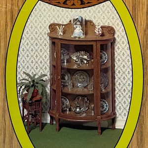 Dollhouse Furniture Kit with China Cabinet and Jardinier Stand (Self assemble and paint) from Chrysnbon - H002