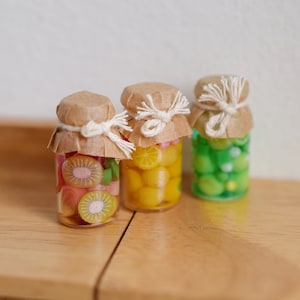 1:12 Dollhouse miniature kitchen Fruit Jam set of 3  E038