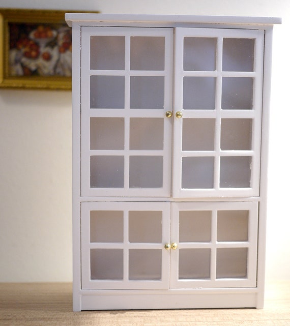 1:12 scale fine dollhouse miniature furniture well made white painted cabinet 