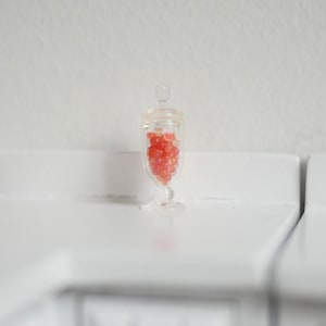 1:12 Dollhouse miniature kitchen glass container, dollhouse candy bottle, candy jar, snack container 2.1cm(H) x 0.8cm(W) - F045
