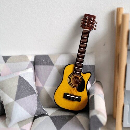 Dollhouse Miniature Acoustic Guitar Strat Guitar 1 12scale Etsy