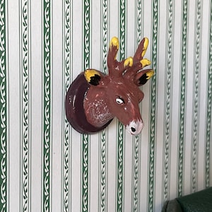 1:12 Miniature Stag Head , Miniature Deer Mount , Miniature Skull Mount , Miniature Deer Neck Mount, Miniature Wall Mounted Deer Head - G058