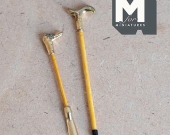 Miniature Walking Stick and Shoe Horn 1:12 Scale Dollhouse Supplies Cane and Shoe Lifter Set of 2 - F063