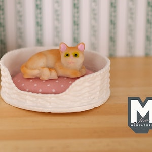 1:12 Dollhouse Miniature cat kitten 1 12th pet (Bed is not included) - C052