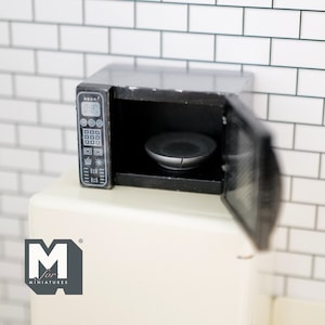 Dollhouse Supplies Microwave 1:12 Scale Miniature Kitchen Appliance Oven (black) - C091