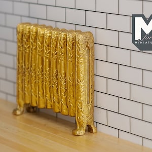 Dollhouse Miniature Gold Antique Radiator dolls house 1 12th scale miniature furniture - D036
