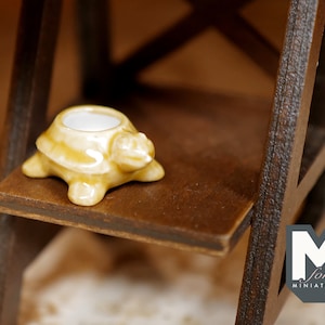 1:12 Miniatyr Keramik Sköldpadda Blomkruka 1 Tums Skala Dockhus Sköldpadda Kruka - B079