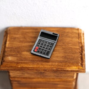 Miniature Dollhouse 1:12 scale calculator (black num pad) - G065