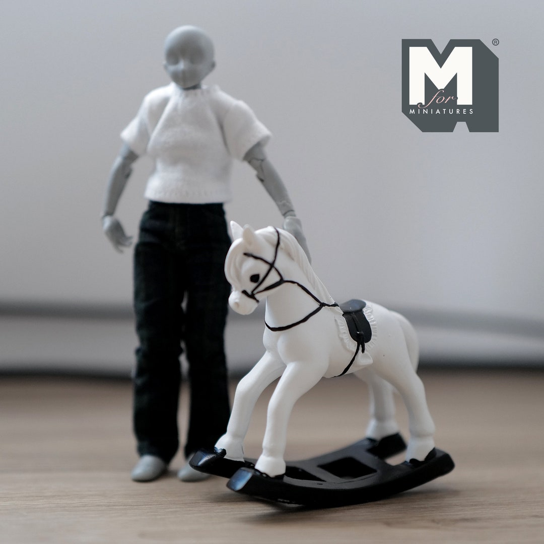 Dollhouse Rocking Horse Baby Horse Rocker 1:12 Scale Miniature (cast ...