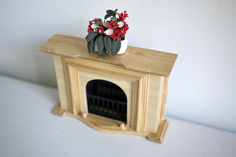 Dollhouse wood fireplace dolls house 1 12th scale miniature furniture