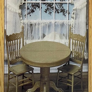 Dollhouse Table DIY Kit with Round Table and 2 Chairs (Self assemble and paint) from Chrysnbon - H004