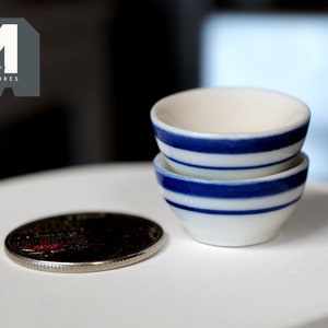 Dollhouse Miniature Ceramic Bowl Set of 2 - A073
