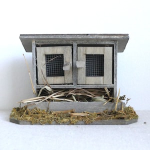 Dollhouse Miniature Chicken Coop / Chicken House / Dollhouse Miniature / Fairy Garden / Farm - D102