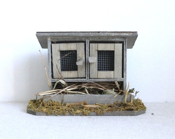 Dollhouse Miniature Chicken Coop / Chicken House / Dollhouse Miniature / Fairy Garden / Farm - D102