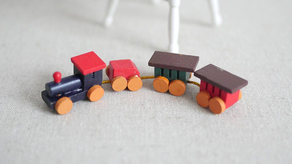 Mini Train de noël pour maison de poupée 1:12, pour décoration de Table de