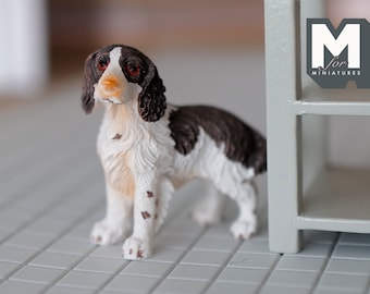 1:12 Dollhouse Miniature Standing Springer Spaniel C055