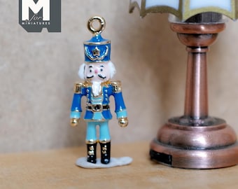 Adorno para casa de muñecas Soldado alemán Escala 1:12 Miniatura para árbol de Navidad 2,8 cm de alto (metal) (azul) G080