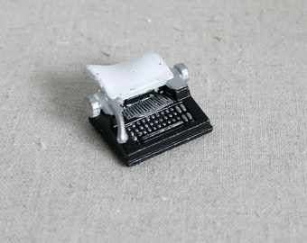 Accessori per casa delle bambole in scala 1:12: macchina da scrivere in miniatura (nera) - G057