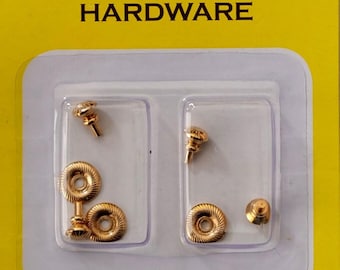 Dollhouse Miniature Round Cabinet Pulls Dresser Knobs Drawer Pulls Door Knobs Brass Goldplate 4 Piece Pack J023