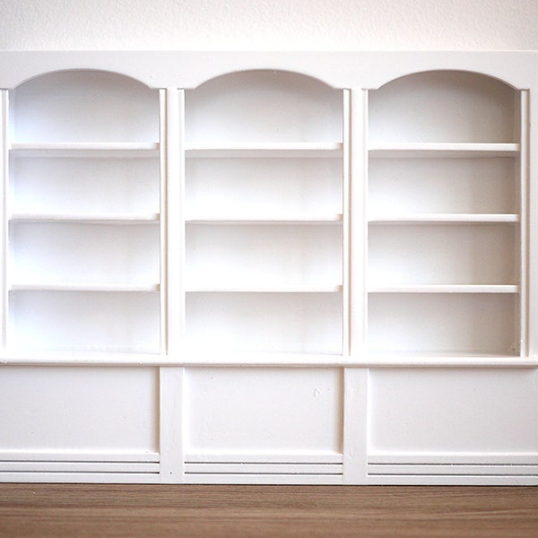 1:12 Miniature 4 tier bookshelf , miniature bookcase , 1 inch bookshelf with 4 shelves