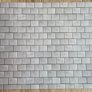 Embossed Dollhouse Supplies Roof Sheet , Dollhouse Supplies Roof Slates , Roofing Slates 16&quot; x 11-5/8&quot; (Light)