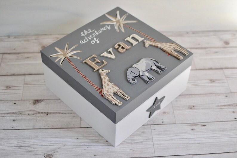 Personalised keepsake boxes for babies giraffe themed Etsy