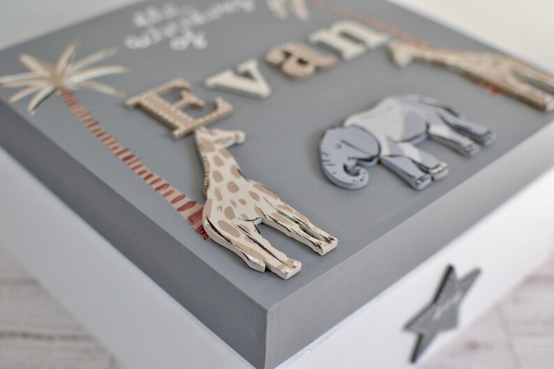 Personalised keepsake boxes for babies giraffe themed Etsy