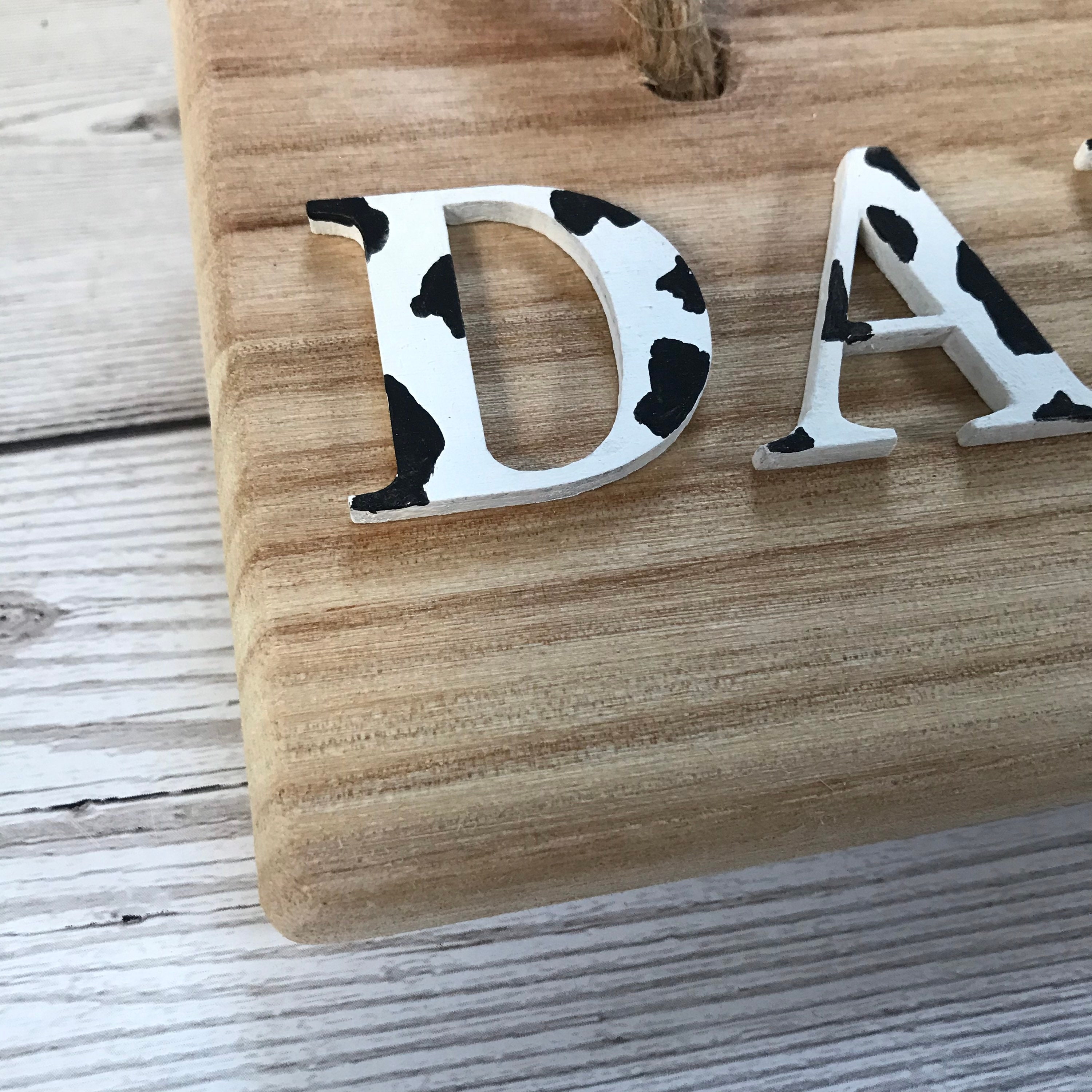 Cow print name plaque girls cow print door sign kids room Etsy