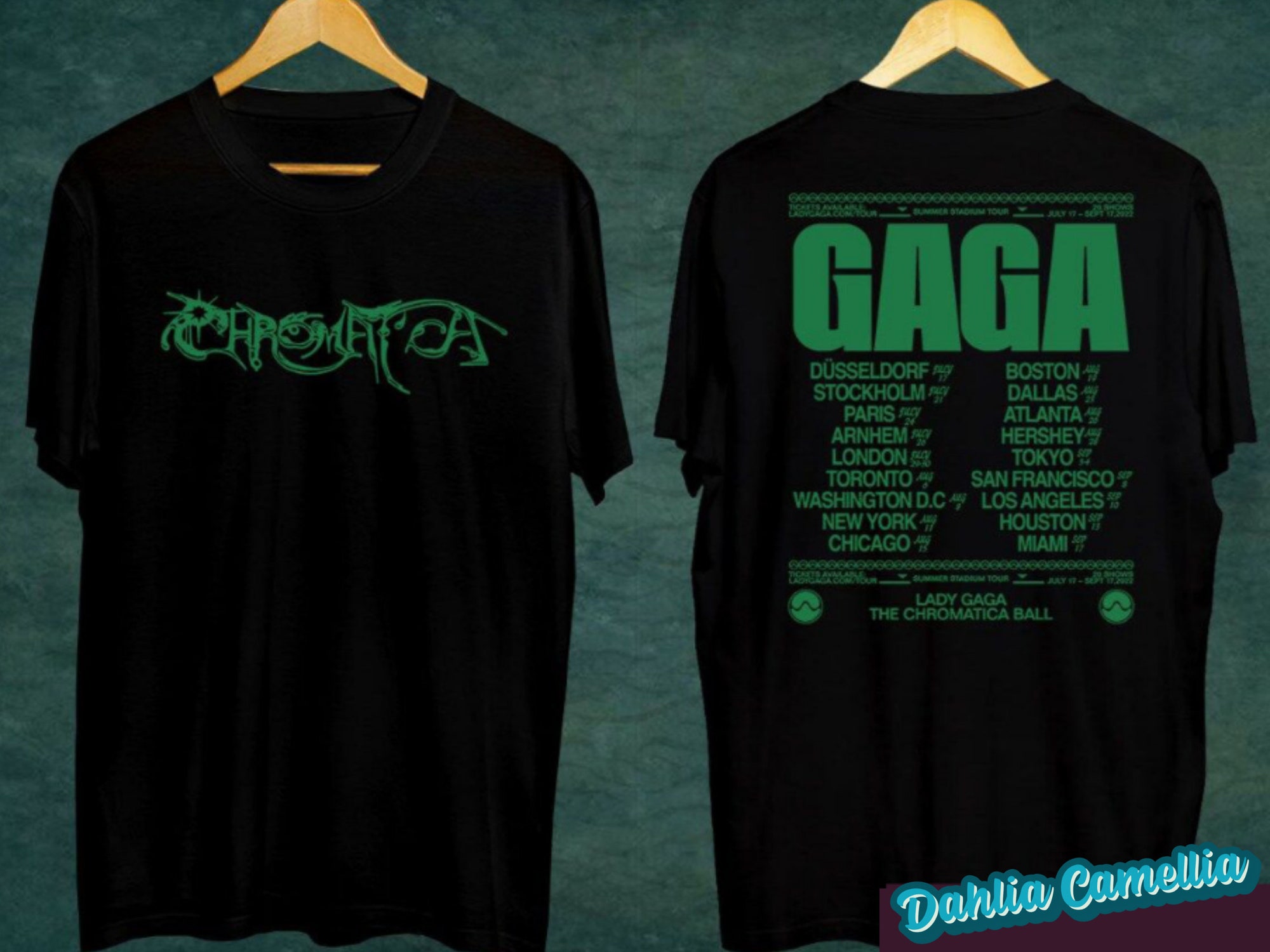 Discover Chromatica Ball Tour 2022 Lady Gaga Doppelseitiges T-Shirt