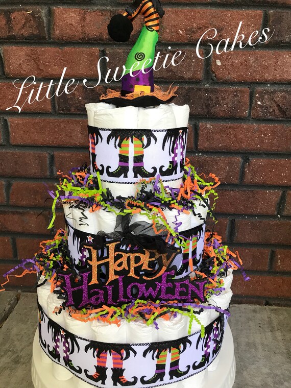 halloween themed diaper cakes