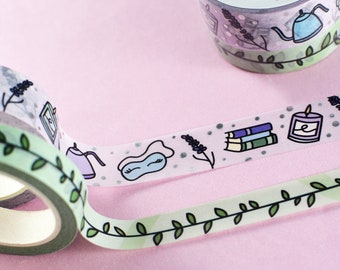 Relax Purple Silver Foiled Washi Tape Duo