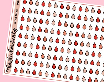 Blood Drop Stickers - Etsy
