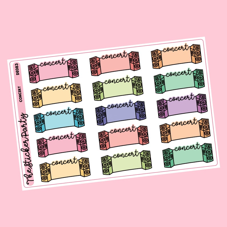Concert Planner Stickers Music Festival Stickers - Etsy