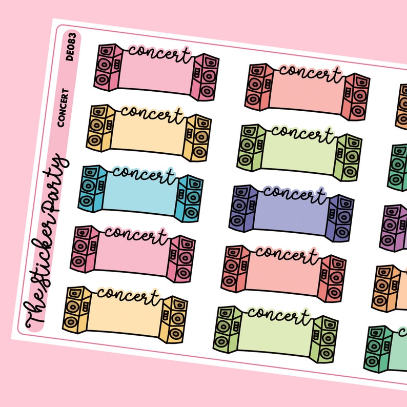 Concert Planner Stickers Music Festival Stickers - Etsy