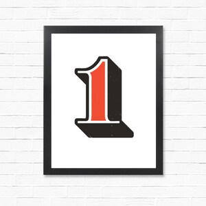 Affiche d&#39;anniversaire - Numéro 1 - Affiche à télécharger - CADEAU D&#39;ANNIVERSAIRE - Cadeau design - Anniversaire - Art mural imprimable - Affiche de type téléchargement immédiat