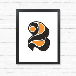 Affiche du deuxième anniversaire - numéro 2 - affiche téléchargeable - cadeau d&#39;anniversaire - impression numérique - art mural imprimable - affiche de type téléchargement immédiat