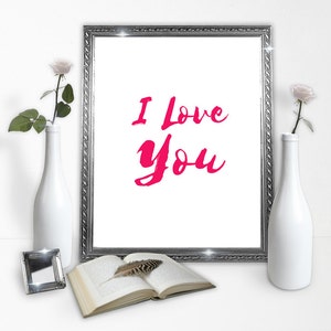 I Love You Poster - Liebe - Liebe Poster - Poster Download - Klassisches Poster - Beziehung Poster - Valentinstag - Geschenk - Sofort Download
