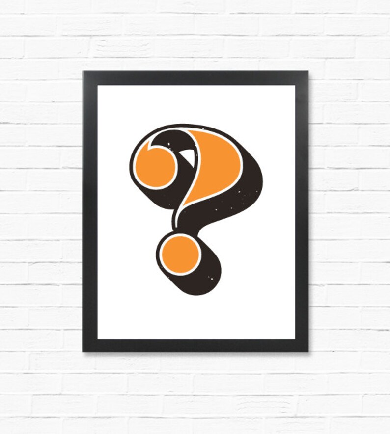 Question Mark Downloadable Poster Digital Print Graphic Etsy