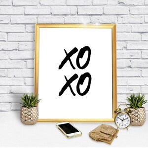 xoxo Plakat - Hugs and Kisses - Liebe - druckbares Poster - Dekor Dekoration - Instant Download Poster