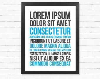 Lorem Ipsum - Digital Print - Lorem Ipsum Poster - GAG GIFT - Downloadable Poster - Printable Wall Art - Instant Download Poster
