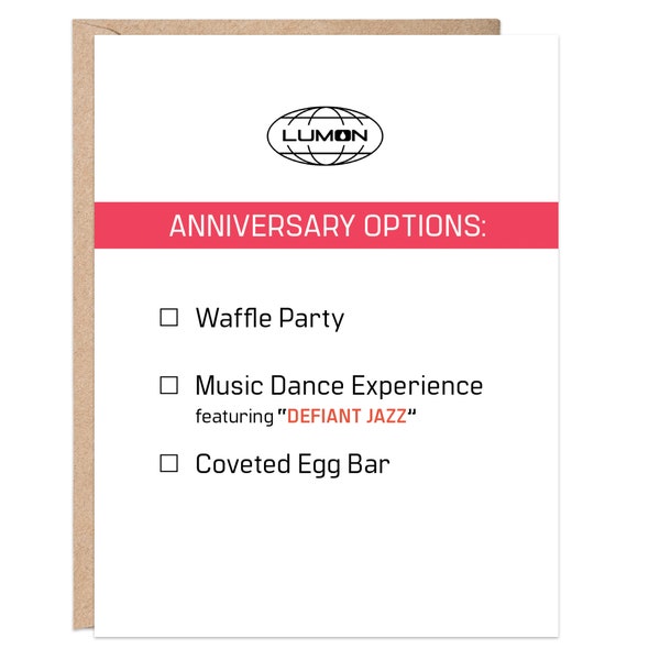 Severance Anniversary Card | Defiant Jazz | Waffle Party | Coveted Egg Bar