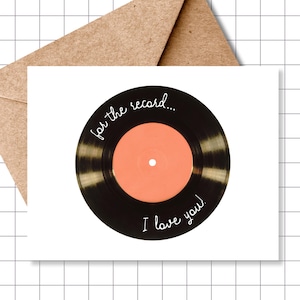 Vinyl Record Love Card: Retro Romance Greeting Card