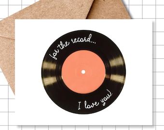 Vinyl Record Love Card: Retro Romance Greeting Card
