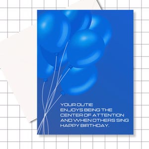 Severance Birthday Card: Outie Blue Balloons - TV Show Fan Art