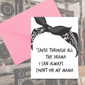 Dear Mama Biglietto per la festa della mamma / Biglietto di auguri ispirato a Tupac / Biglietto per la festa della mamma 2025 / Biglietto di compleanno per la mamma