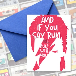 Se dici di correre Bowie biglietto d'auguri / biglietto d'auguri romantico