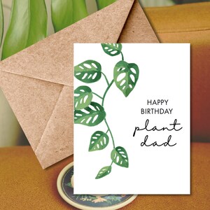 Verjaardagskaart vader planten | Wenskaart plantenliefhebber | Verjaardagscadeau plant papa | Wenskaart Plant Dad