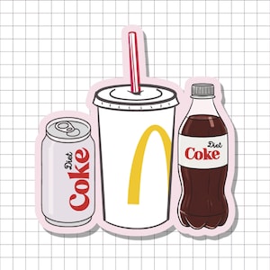 Diet Coke Trio Pink Vinyl Sticker