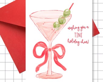 Martini Holiday Card: Wishing You A "Tini" Holiday Cheer!